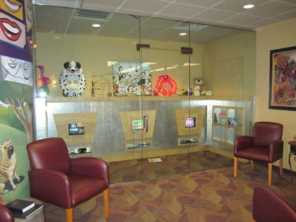 Reception room game area